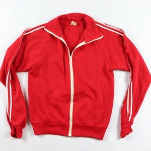 80s New Soffe Mens Small Warm Up Track Jacket Red